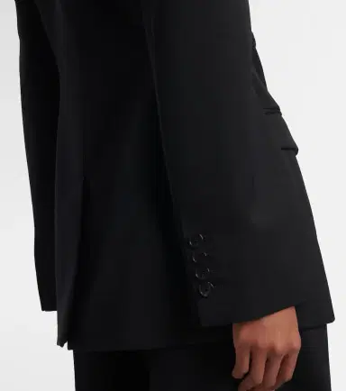 Givenchy Double-breasted satin-trimmed wool blazer | Thumbnail 4 Givenchy Double-breasted satin-trimmed wool blazer | Thumbnail 4