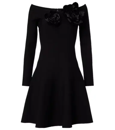 Oscar de la Renta Floral-appliqué off-shoulder minidress | Thumbnail 1