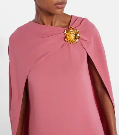 Oscar de la Renta Caped silk-blend gown | Thumbnail 5