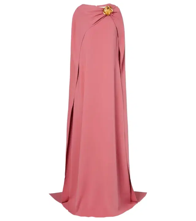 Oscar de la Renta Caped silk-blend gown