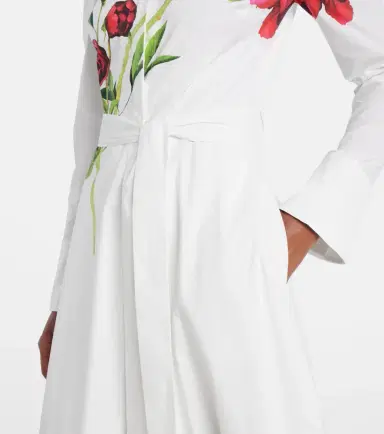 Oscar de la Renta Peony cotton-blend poplin maxi dress | Thumbnail 4
