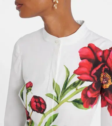 Oscar de la Renta Peony cotton-blend poplin maxi dress | Thumbnail 6