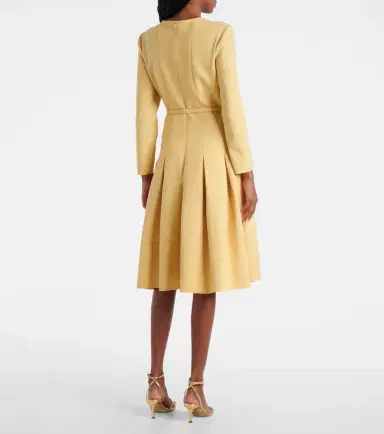Oscar de la Renta Pleated crêpe midi dress | Thumbnail 2 Oscar de la Renta Pleated crêpe midi dress | Thumbnail 2