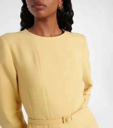 Oscar de la Renta Pleated crêpe midi dress | Thumbnail 5 Oscar de la Renta Pleated crêpe midi dress | Thumbnail 5