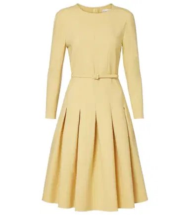 Oscar de la Renta Pleated crêpe midi dress | Thumbnail 1 Oscar de la Renta Pleated crêpe midi dress | Thumbnail 1