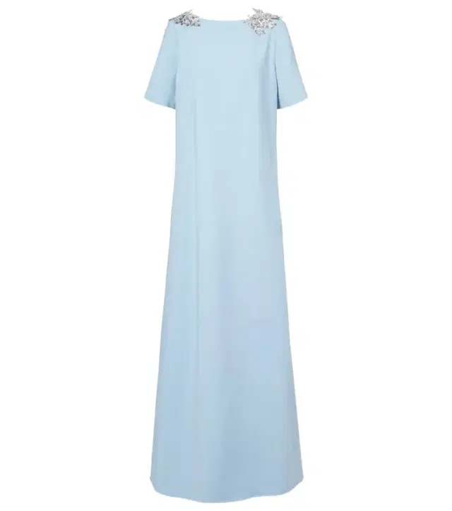 Fern sequined wool-blend gown