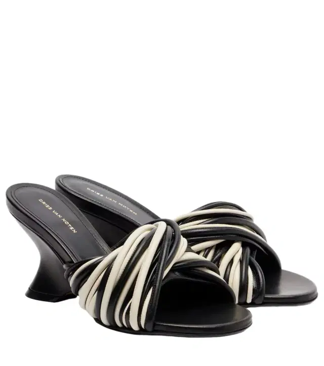 Dries Van Noten 75 leather wedge mules