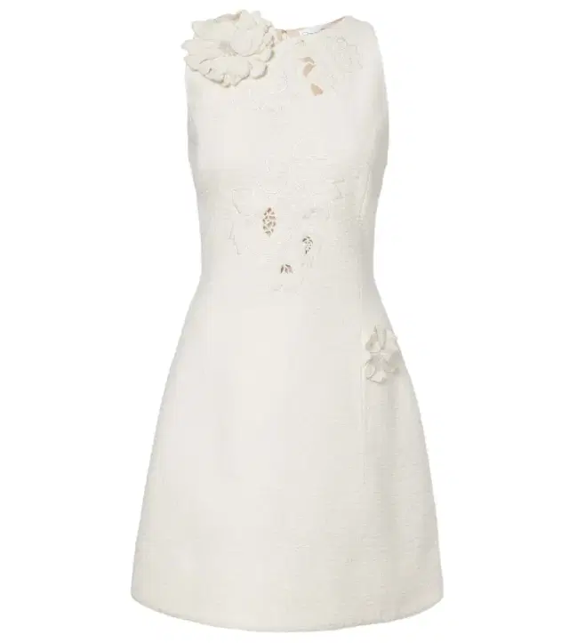 Embroidered cotton-blend tweed minidress