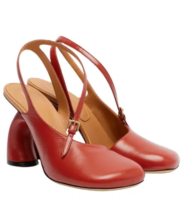 Dries Van Noten 95 leather slingback pumps