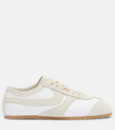 Dries Van Noten Suede-trimmed leather sneakers | Thumbnail 3