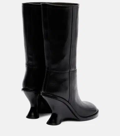 Dries Van Noten 95 leather wedge knee-high boots | Thumbnail 2