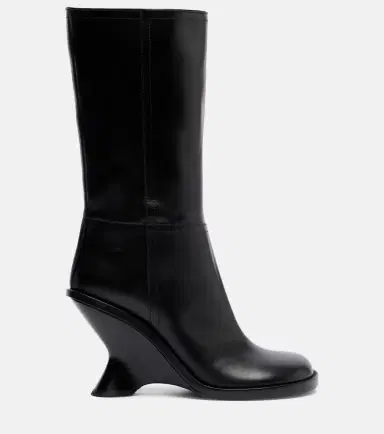 Dries Van Noten 95 leather wedge knee-high boots | Thumbnail 3