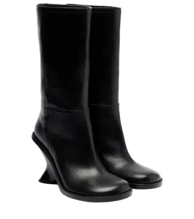 Dries Van Noten 95 leather wedge knee-high boots | Thumbnail 1