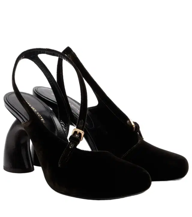 Dries Van Noten 95 velvet slingback pumps