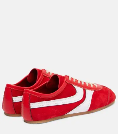 Dries Van Noten Leather-trimmed suede sneakers | Thumbnail 2