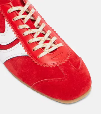 Dries Van Noten Leather-trimmed suede sneakers | Thumbnail 3