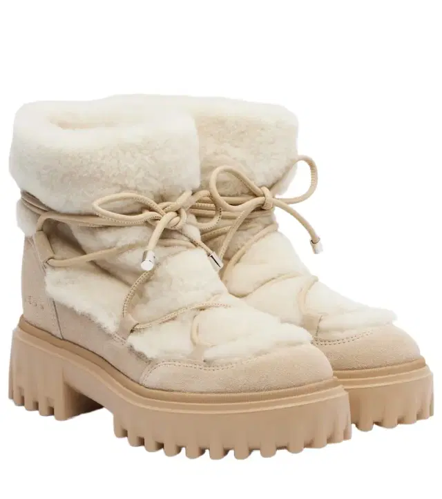 Hogan H700 shearling-trimmed suede ankle boots