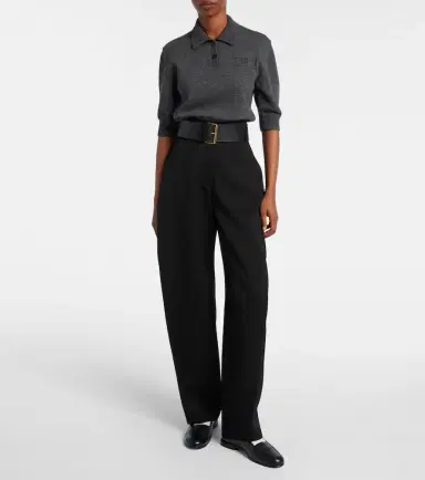 Givenchy Cropped wool and alpaca polo sweater | Thumbnail 2