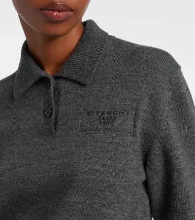 Givenchy Cropped wool and alpaca polo sweater | Thumbnail 3