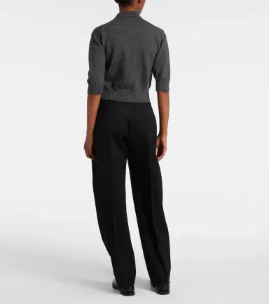 Givenchy Cropped wool and alpaca polo sweater | Thumbnail 4
