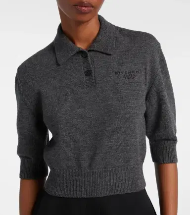 Givenchy Cropped wool and alpaca polo sweater | Thumbnail 5