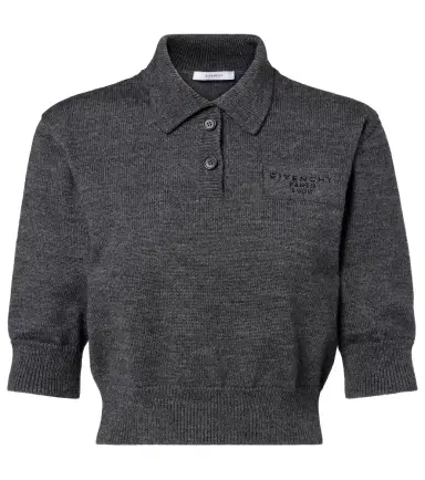 Givenchy Cropped wool and alpaca polo sweater | Thumbnail 1
