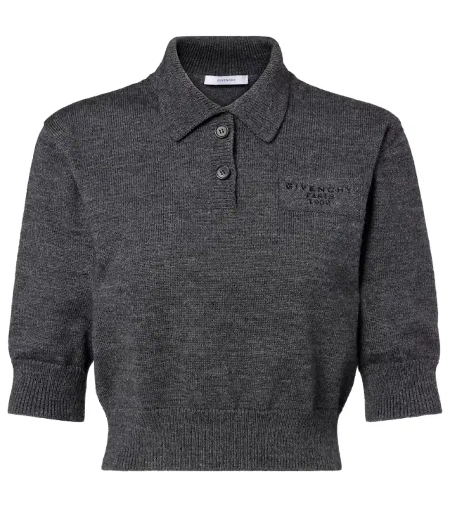 Givenchy Cropped wool and alpaca polo sweater