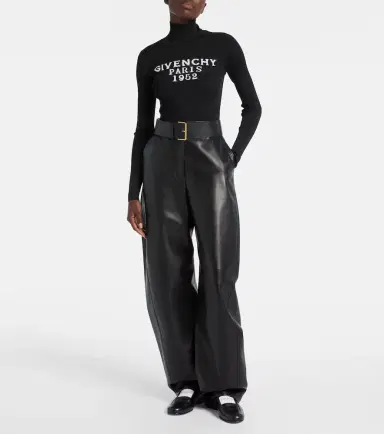 Givenchy High-rise leather barrel-leg pants | Thumbnail 5 Givenchy High-rise leather barrel-leg pants | Thumbnail 5