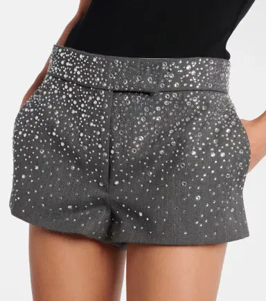Alex Perry Low-rise crystal-embellished micro shorts | Thumbnail 3