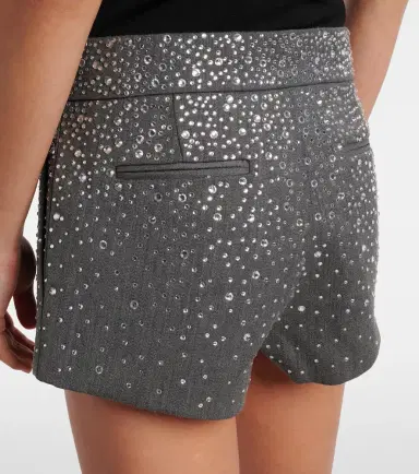 Alex Perry Low-rise crystal-embellished micro shorts | Thumbnail 4