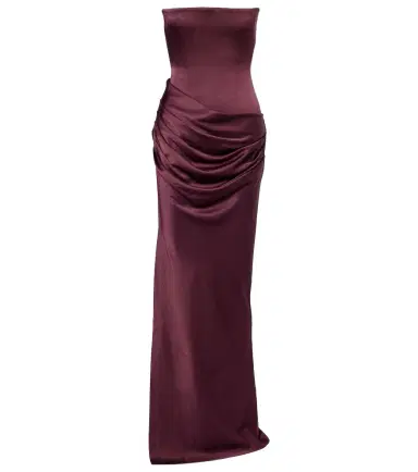 Alex Perry Draped crêpe satin corset gown | Thumbnail 1 Alex Perry Draped crêpe satin corset gown | Thumbnail 1