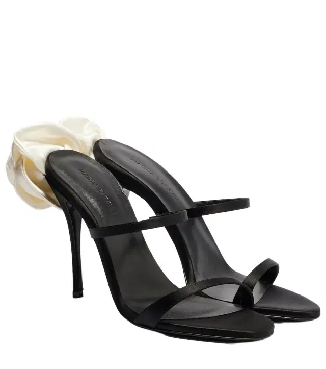 Magda Butrym Floral-appliqué satin sandals