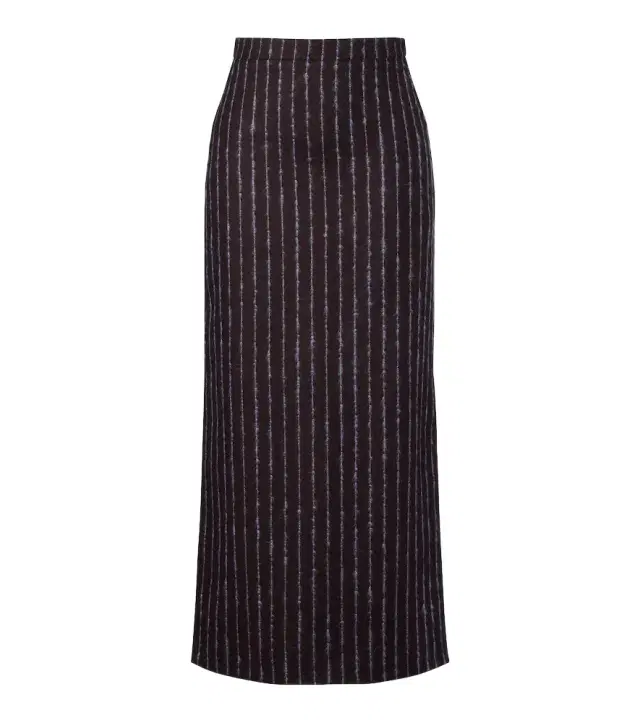 Erdem Pinstripe wool and mohair pencil skirt