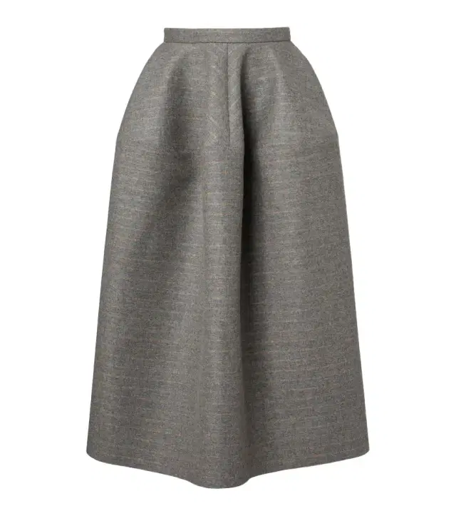 Erdem Striped wool and mohair flannel midi skirt