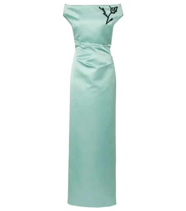 Erdem Floral off-shoulder duchesse satin gown