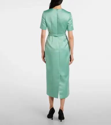 Erdem Floral belted duchesse satin midi dress | Thumbnail 4 Erdem Floral belted duchesse satin midi dress | Thumbnail 4