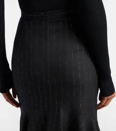Erdem Pinstripe wool midi skirt | Thumbnail 3 Erdem Pinstripe wool midi skirt | Thumbnail 3