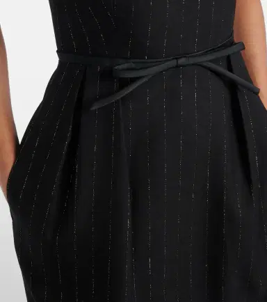 Erdem Pinstripe wool lamé midi dress | Thumbnail 2 Erdem Pinstripe wool lamé midi dress | Thumbnail 2