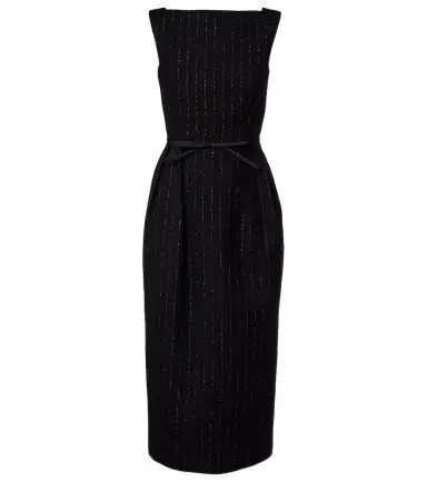 Erdem Pinstripe wool lamé midi dress | Thumbnail 1 Erdem Pinstripe wool lamé midi dress | Thumbnail 1