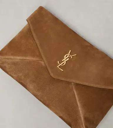 Saint Laurent Cassandre Large suede clutch | Thumbnail 3
