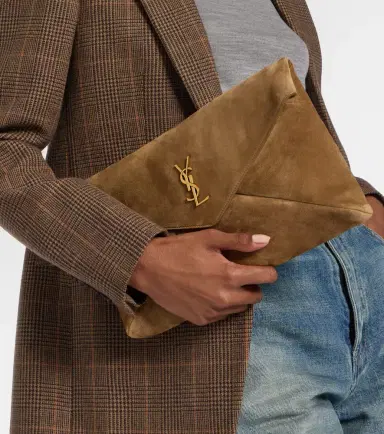 Saint Laurent Cassandre Large suede clutch | Thumbnail 5
