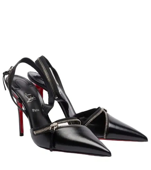 Christian Louboutin Slingyzip 100 leather slingback pumps
