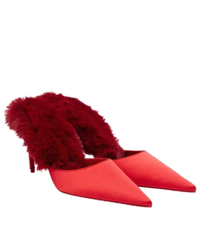 Christian Louboutin Km Fur 85 crêpe satin mules