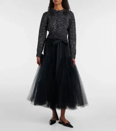 Erdem Embellished cropped alpaca-blend cardigan | Thumbnail 3