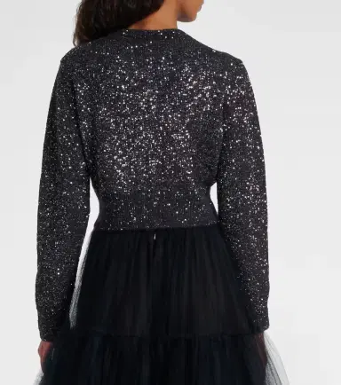 Erdem Embellished cropped alpaca-blend cardigan | Thumbnail 5
