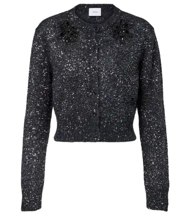 Erdem Embellished cropped alpaca-blend cardigan | Thumbnail 1