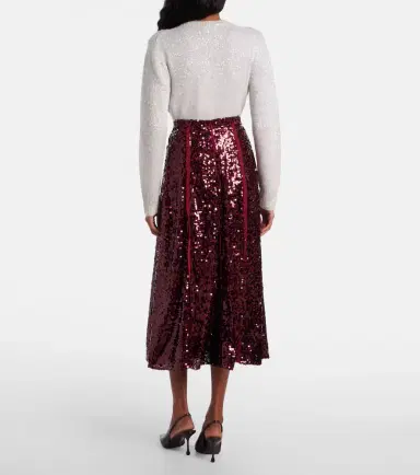 Erdem Sequined georgette midi skirt | Thumbnail 2 Erdem Sequined georgette midi skirt | Thumbnail 2