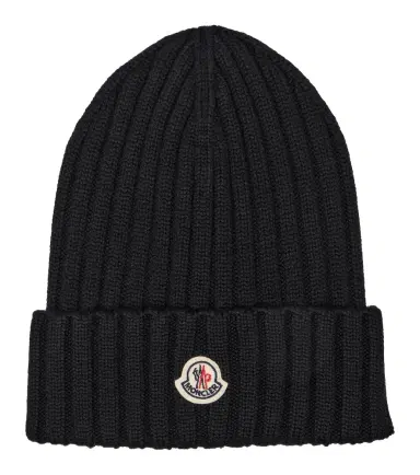 Moncler Logo ribbed-knit virgin wool beanie | Thumbnail 1