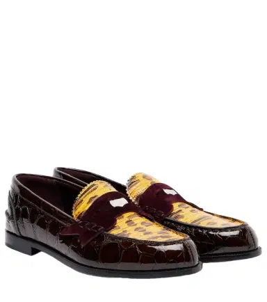 Christian Louboutin Penny croc-effect leather penny loafers | Thumbnail 1 Christian Louboutin Penny croc-effect leather penny loafers | Thumbnail 1