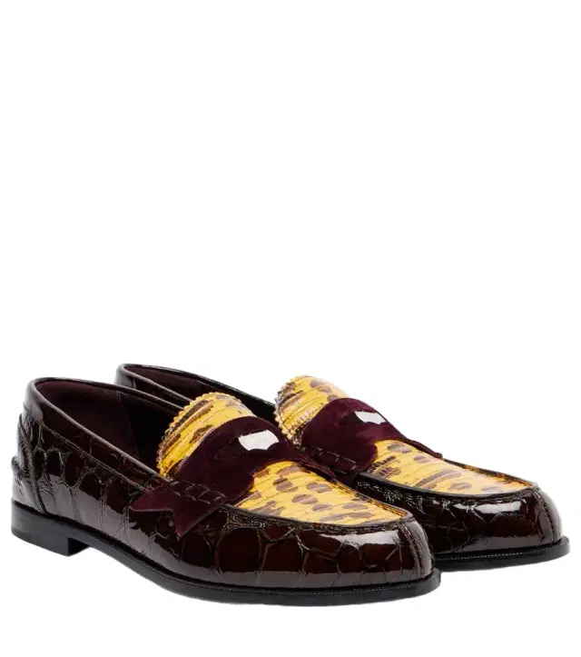 Christian Louboutin Penny croc-effect leather penny loafers